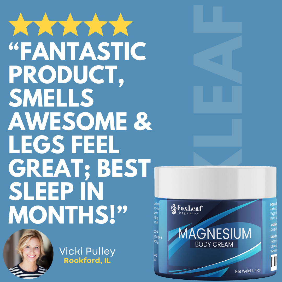 Magnesium Cream – Support for Sleep, Leg Cramps, Joints, & Muscle Soreness
