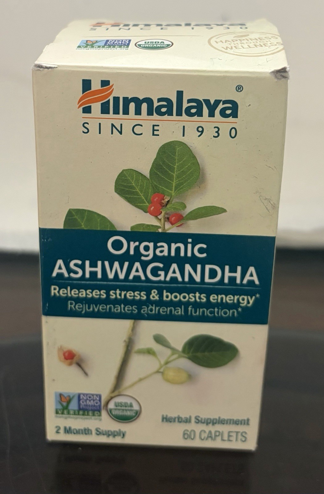 Himalaya Ashwagandha 60 Caplets Dairy Free Gluten Free EXP 11/28-releases Stress