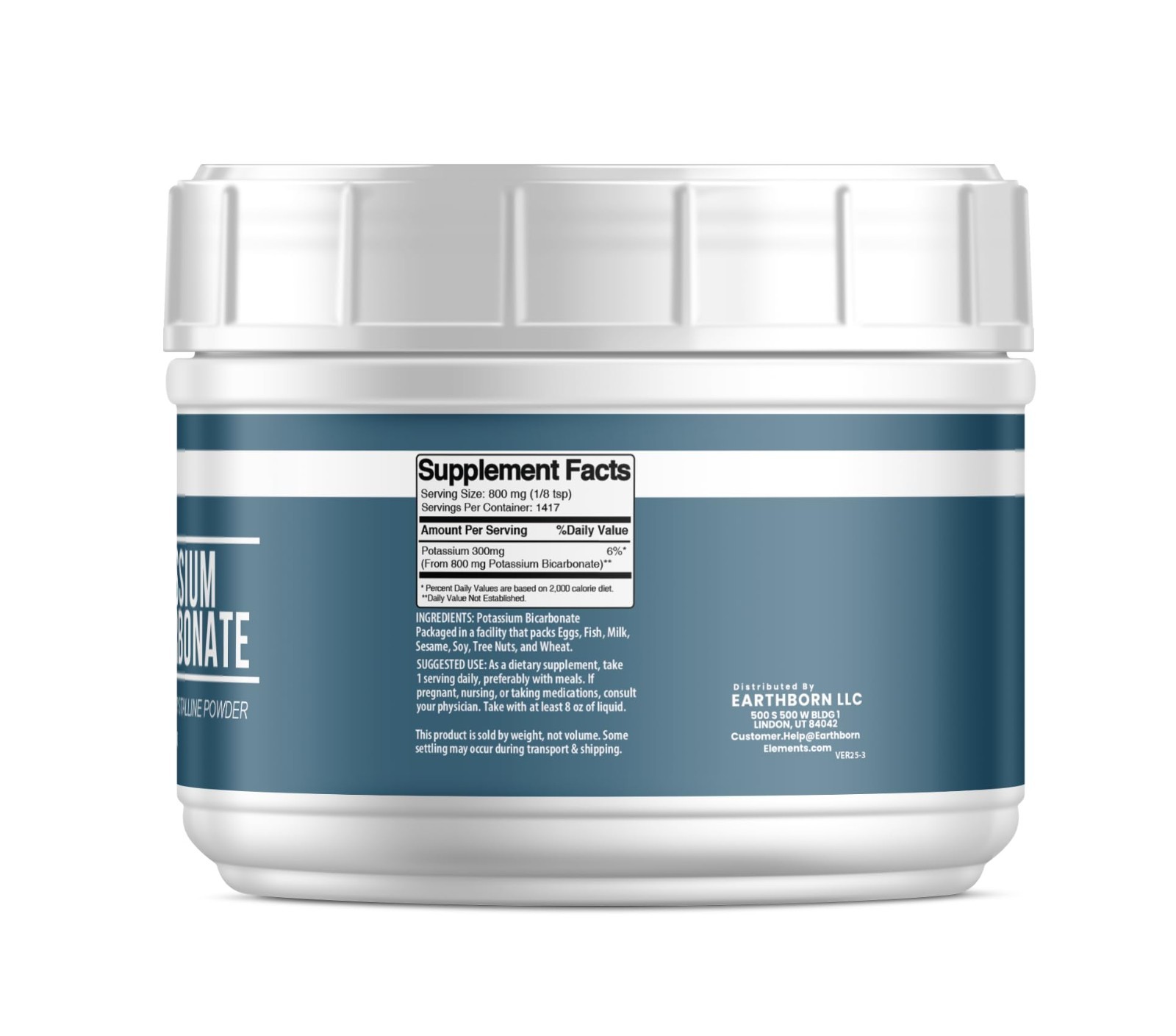 Potassium Bicarbonate 2.5 lb – Pure, Undiluted, Mess-Free Tub for Gardening & pH