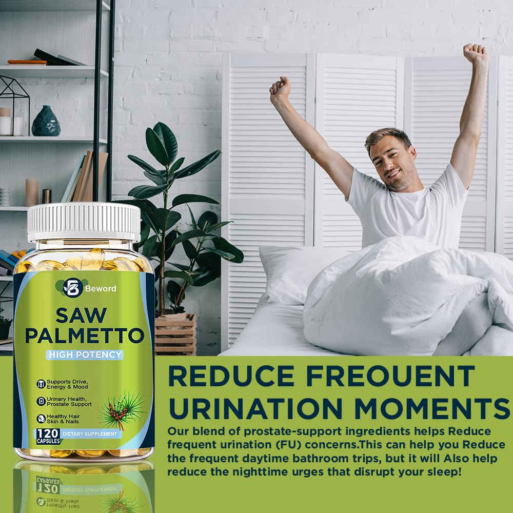 120 Softgels Saw Palmetto Extract 1000mg Prostate Supplement Urinary Men Health