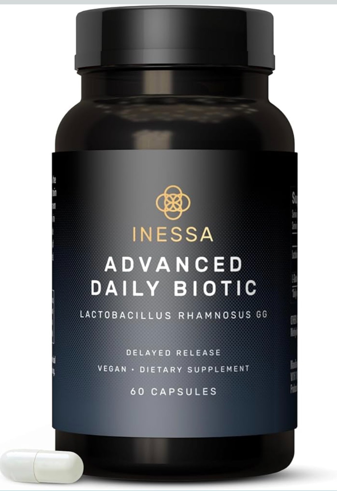 Inessa Daily Biotic Probiotics -Lactobacillus Rhamnosus GG, 60 Capsules Exp 3/28