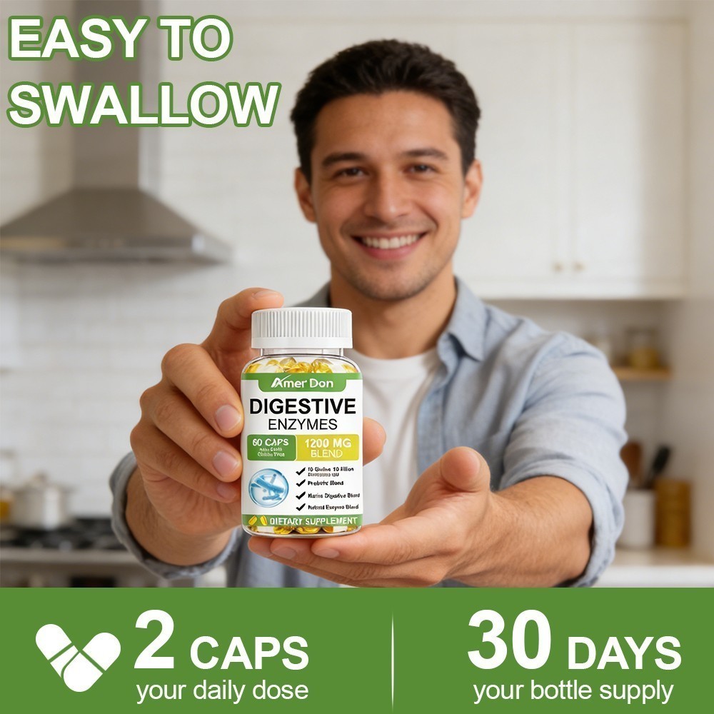 Digestive Enzymes Prebiotic & Probiotics Pancreatin Enzimas Digestivas 60PCS