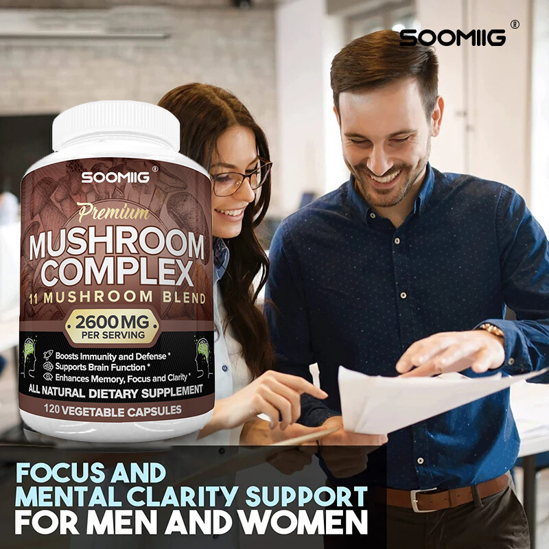 Organic Mushroom Complex Supplement with Lions Mane 30/60/120Capsules