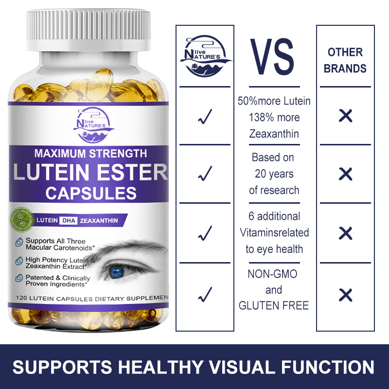 120Pcs Lutein Ester Capsules DHA Zeaxanthin Vegan Eye Health Dietary Supplement