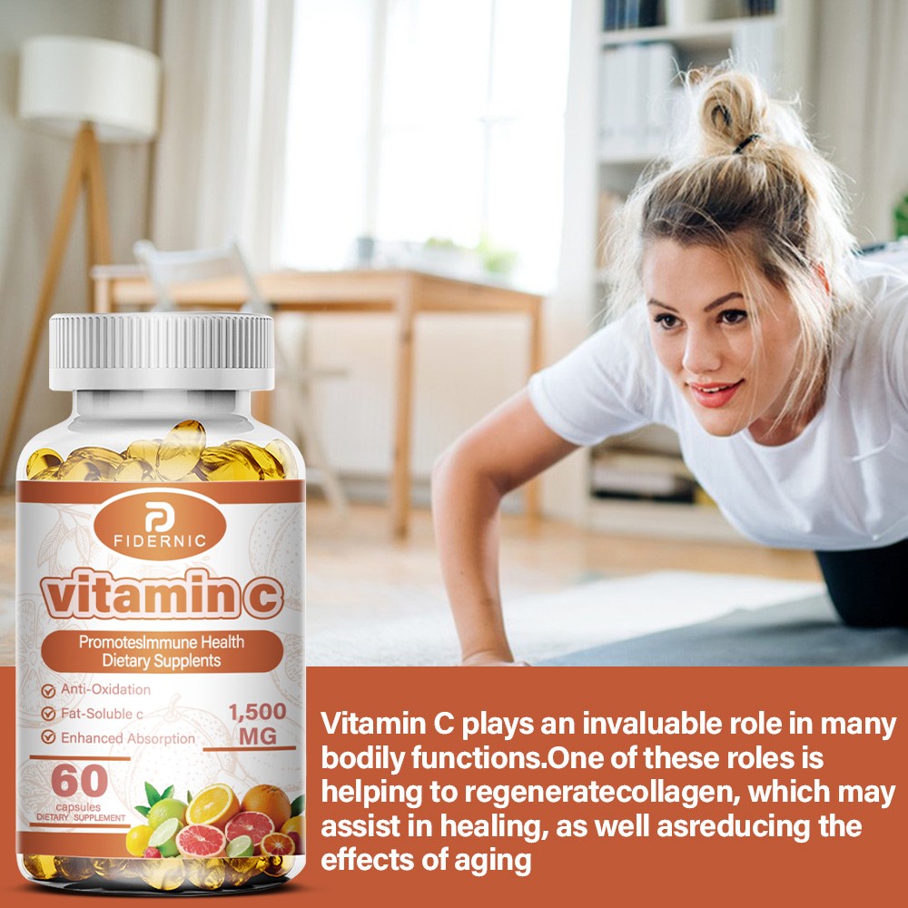 1500mg Vitamin C Capsules Powerful Antioxidant Supports Immune System Health