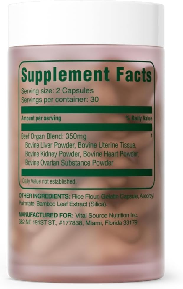 Vital Source Nutrition – BiFi Capsules – Beef Organ Primal Blend