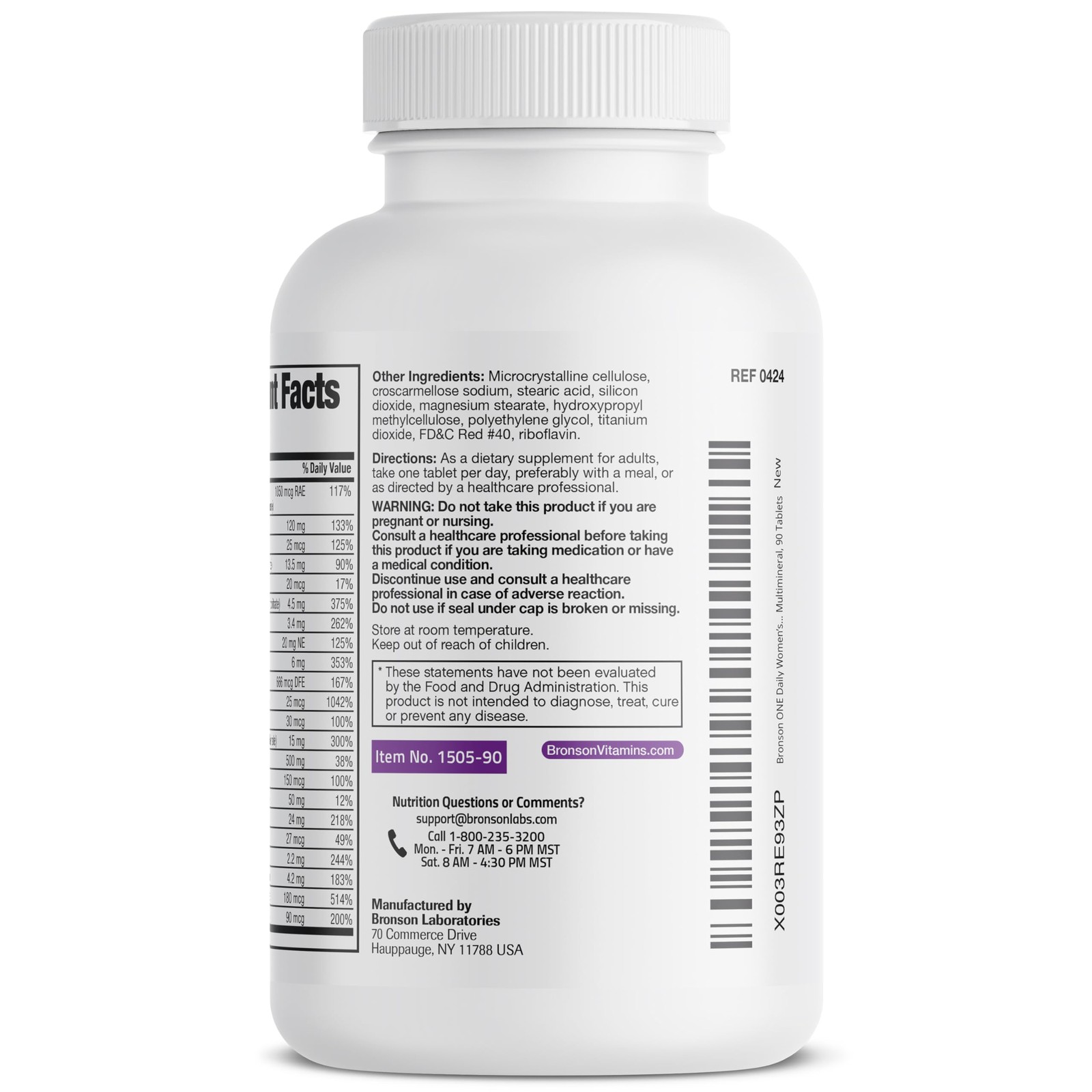 Bronson ONE Daily Women’s 50+ Complete Multivitamin 90 Count (Pack of 1)