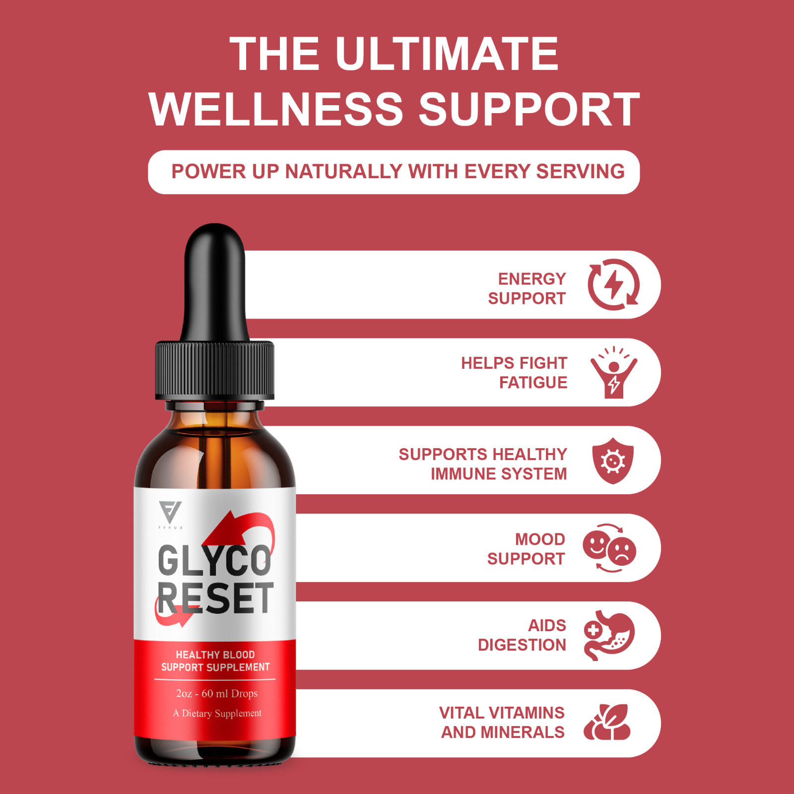 (5 Pack) Glyco Reset Drops, GlycoReset Premium Blood Support Supplement (10oz)