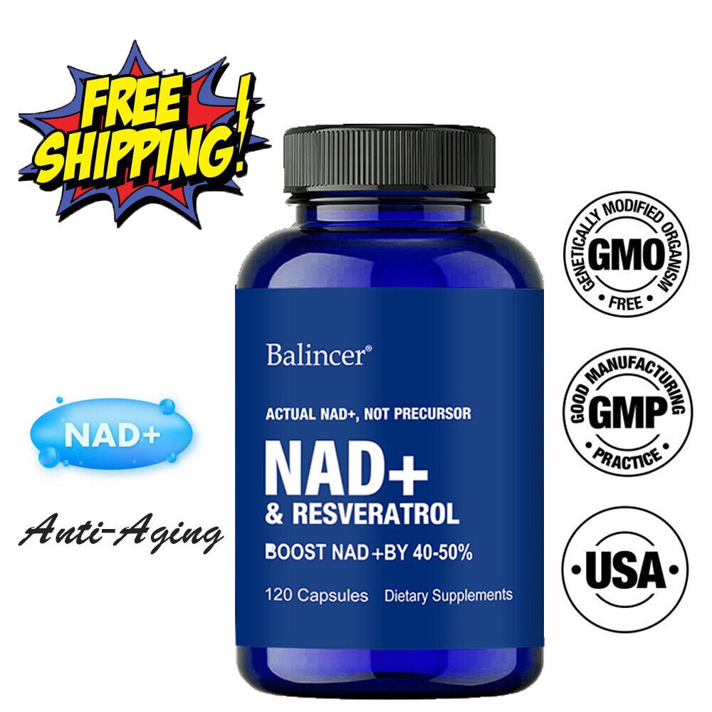 Anti-Aging Energy Focus Nicotinamide Riboside Resveratrol Supplement 120capsules