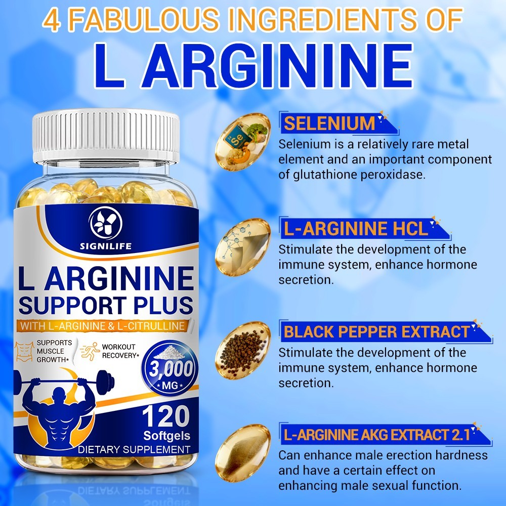 Nitric Oxide Booster Supplement L-Arginine 3000mg Highest Potency Muscle Pump