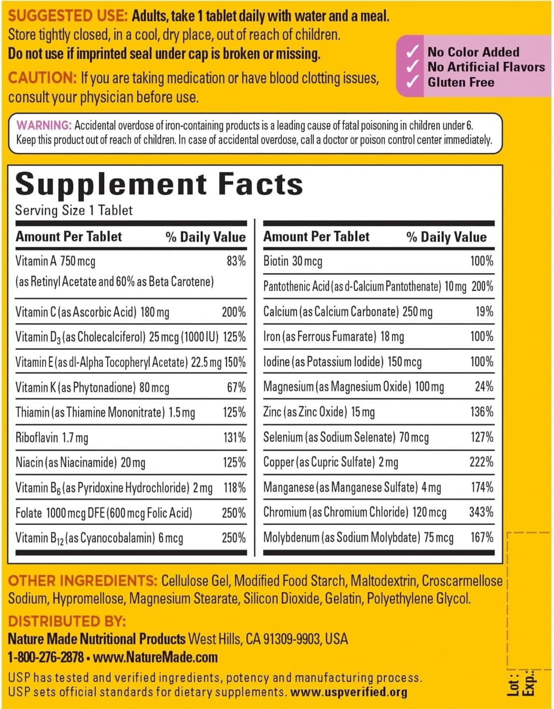 2 Pack – Nature Made Multi Vitamin for Her Dietary Supplement – 120 Tablets