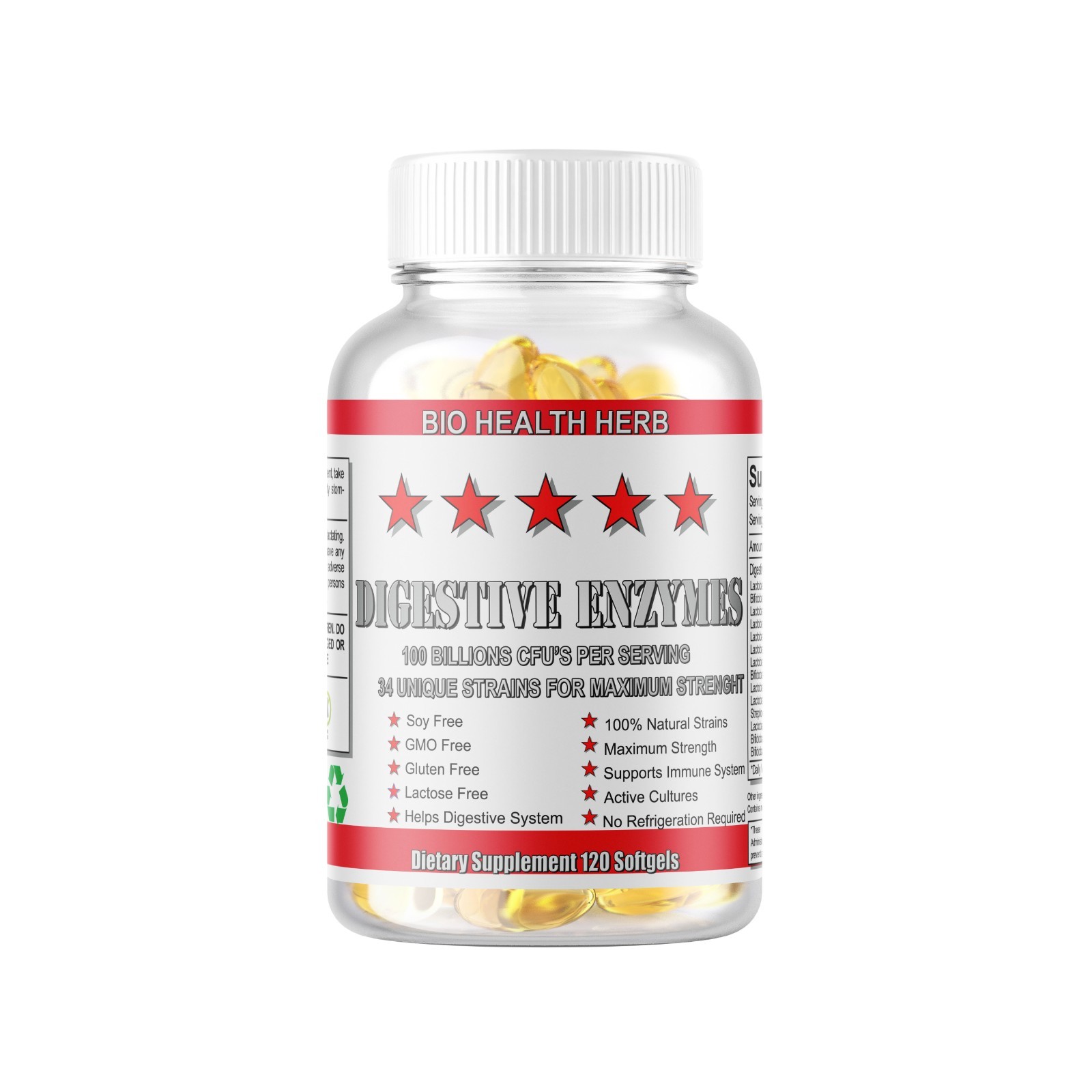3 x Digestive Enzymes Prebiotic & Probiotics Gas, Constipation & Bloating Relief