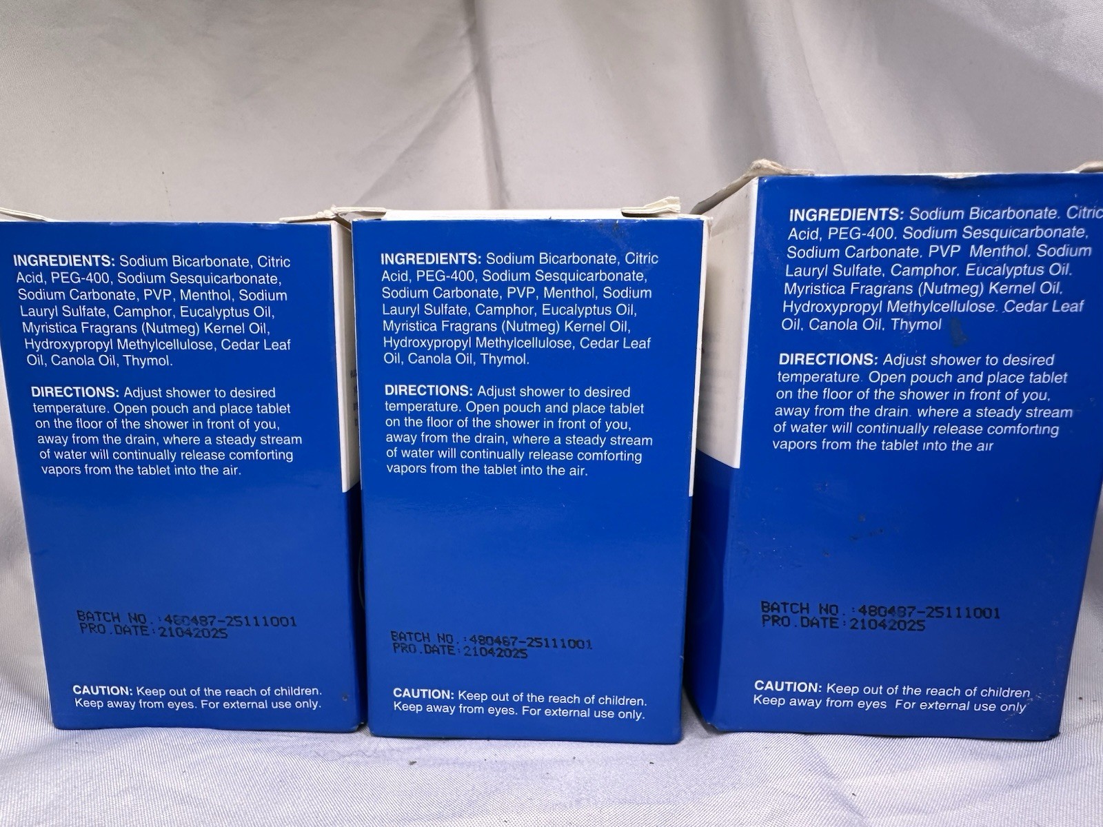 3 BOXES CVS Shower Vapor Tabs Effervescent Vapor Tablets MENTHOL & CAMPHOR 3x5tb