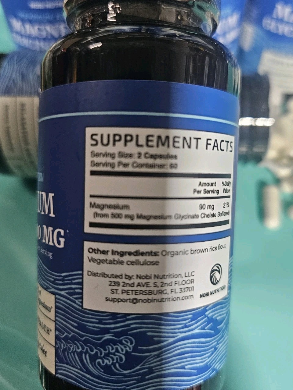 12 pack Nobi Nutrition Magnesium Glycinate, Max Absorption, 500mg, exp 9/2027
