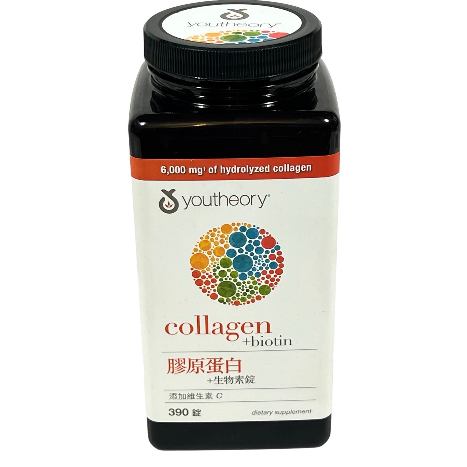 Youtheory Collagen Biotin 6000mg 390 Tablets Skin Hair Supplement Exp 02/07/2027