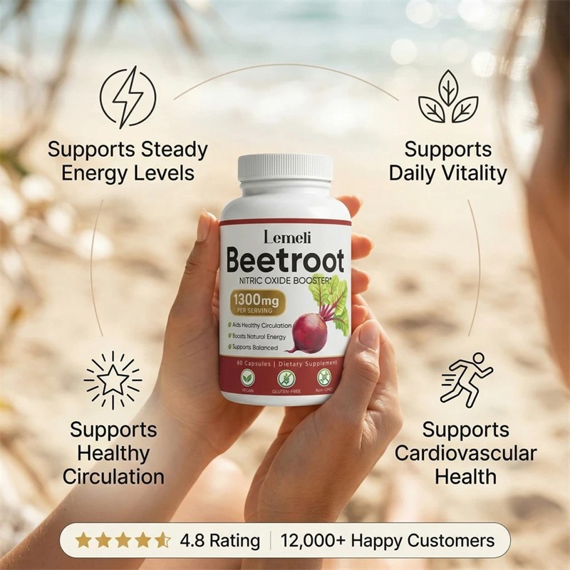 3x Lemeli Beetroot – 1300mg, Lemeli Beet Root Supplement 60 Capsules