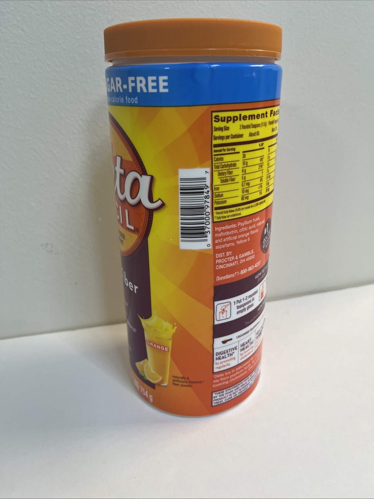 Metamucil Sugar Free Orange 4 In 1 Psyllium Fiber Supplement 26.6 OZ EXP 11/2028