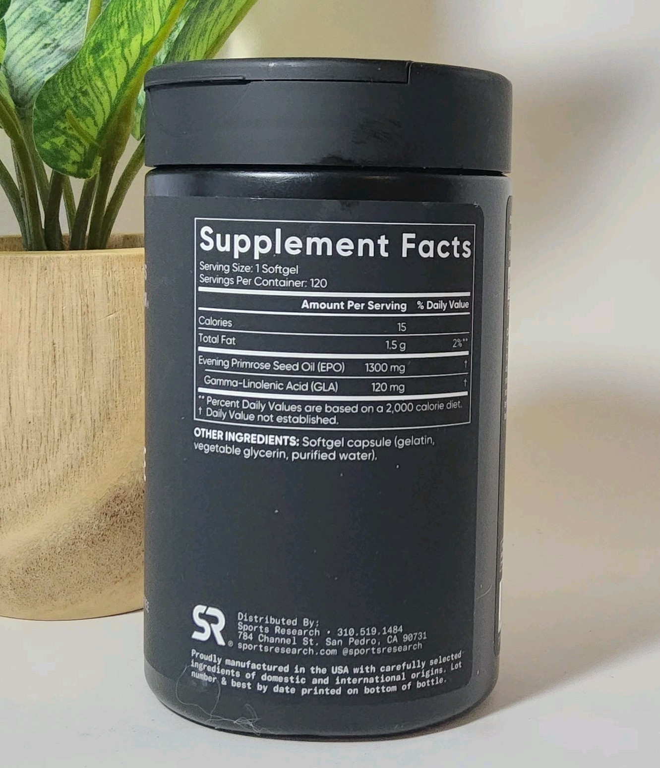 Sports Research Evening Primrose Cold Pressed Oil 1300mg 120 Softgels Exp 06/28