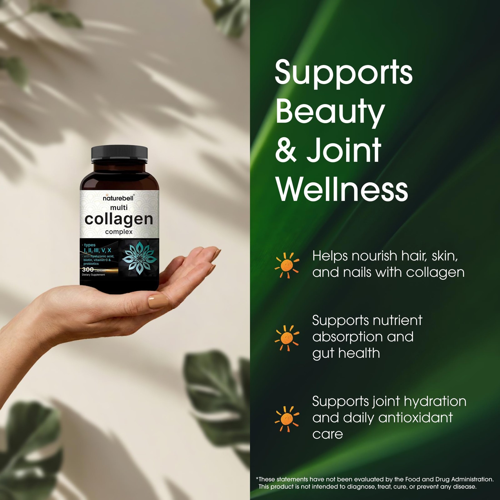 NatureBell Multi Collagen Complex – 300 Capsules – 5 300 Count (Pack of 1)