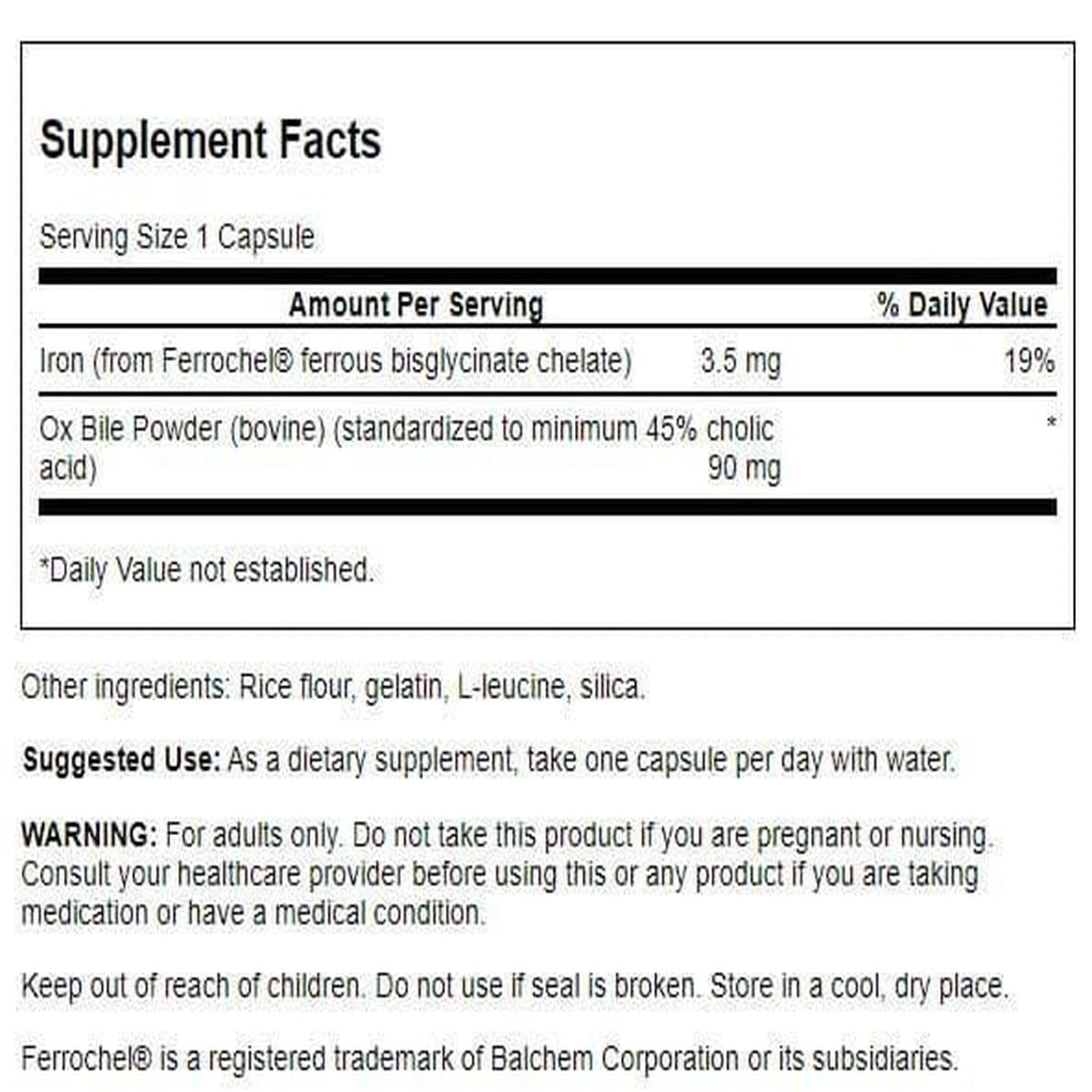 Swanson Ox Bile – Standardized 90 mg 60 Caps (1 Pack) 60 Count (Pack of 1)