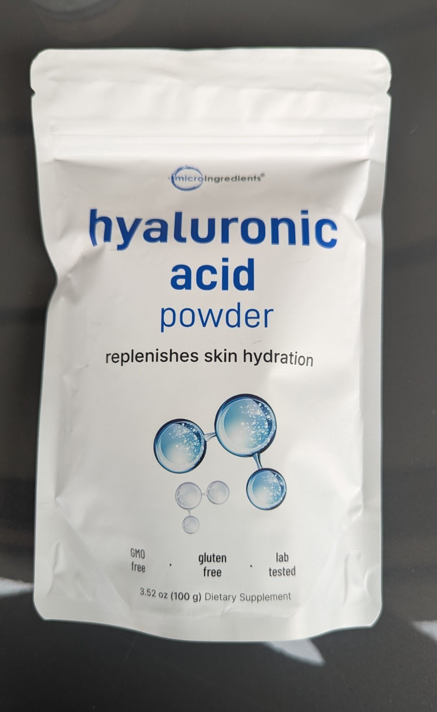 Micro Ingredients Hyaluronic Acid Powder 3.52 oz (100 g) Gluten-Free Lab Tested