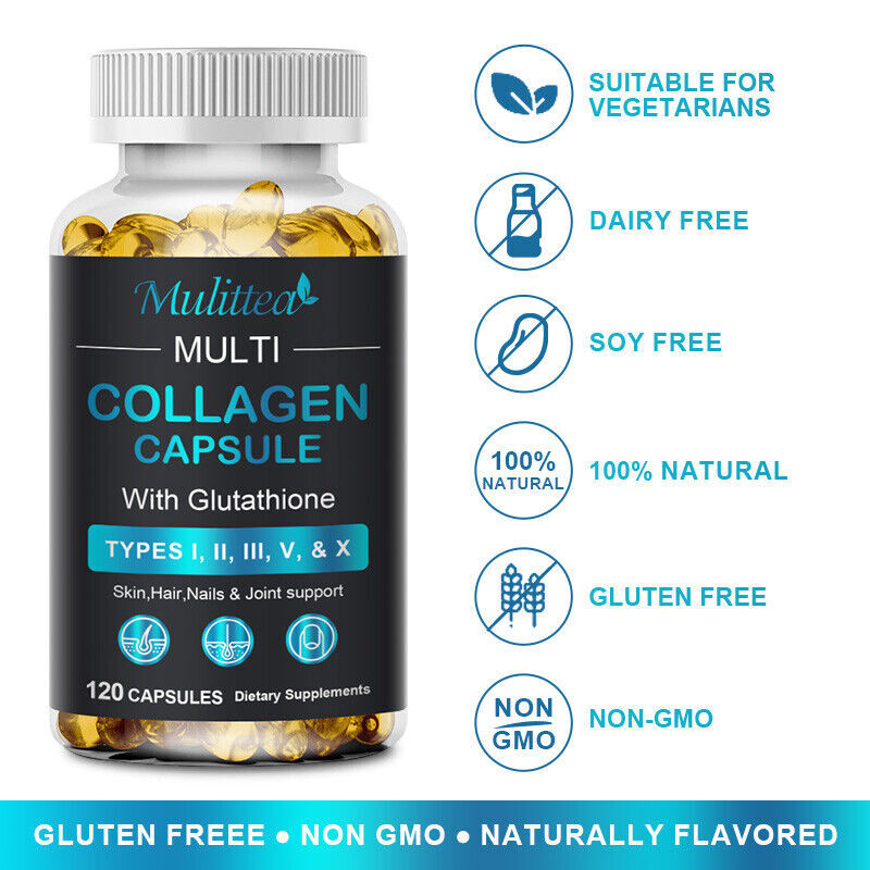 Collagen Vitamin Capsules for Hair, Skin, and Nails, Premium Collagen Supplement