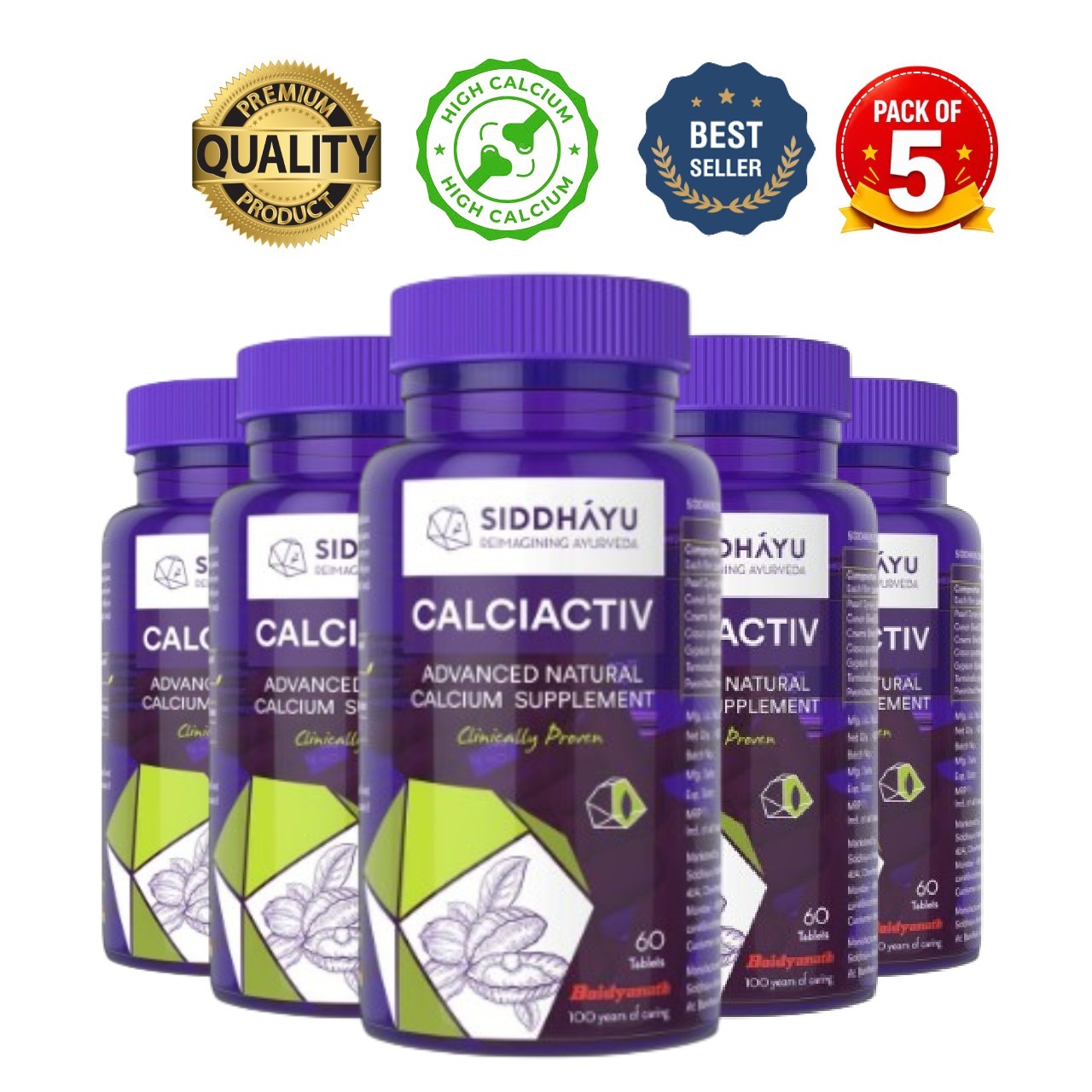 SID.DHAYU Calciactiv Natural Calcium Bone Support 60 Tabs
