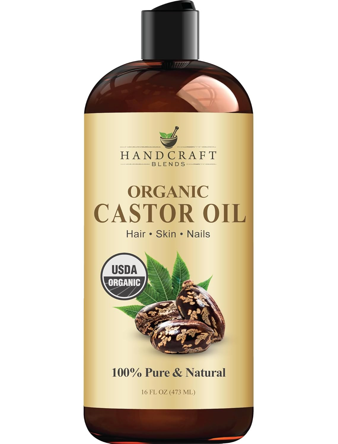 Handcraft Blends Organic Castor Oil 16 Fl Oz | 100% Pure and Natural | Premium G