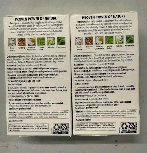 2 Iberogast Dual Action Digestive Relief, Daily Herbal 30×2=60 Softgels EX 6/26