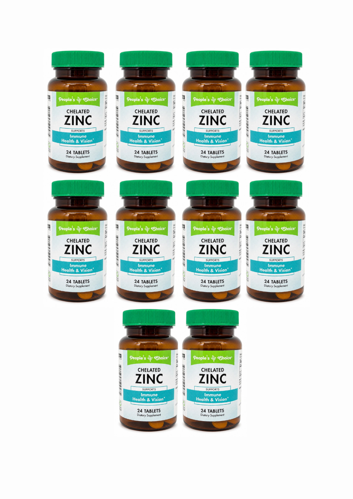 People’s Choice Chelated Zinc 24 Tablets 10 Pack Immune Health & Vision