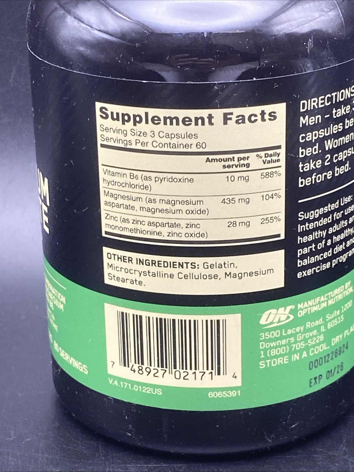 Zinc Magnesium Aspartate, 180 Capsules