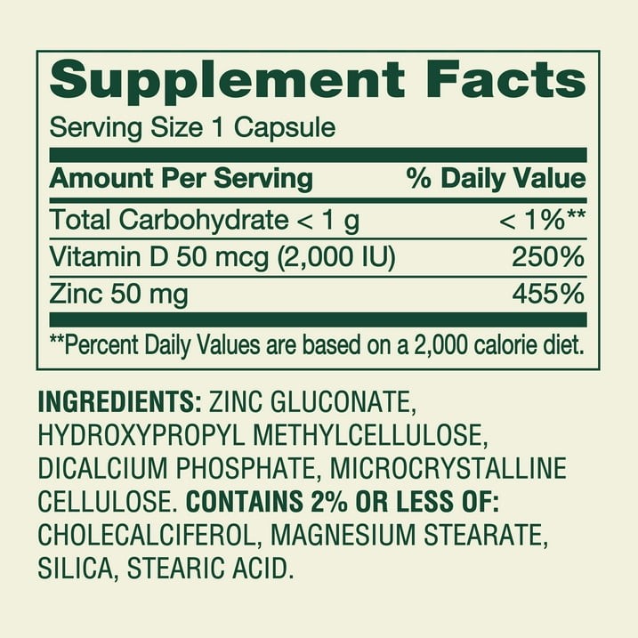 Spring Valley Zinc with Vitamin D 50 mg Immune Health 150 Count