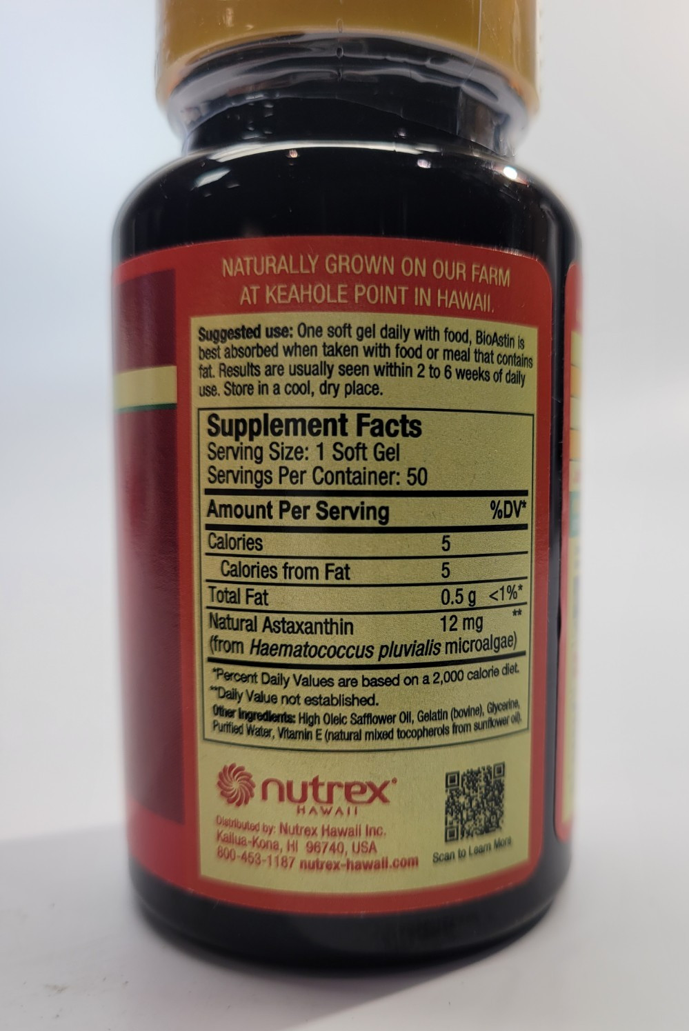 50 Gel Caps 12 mg BioAstin Hawaiian Astaxanthin EXP. 08/2027