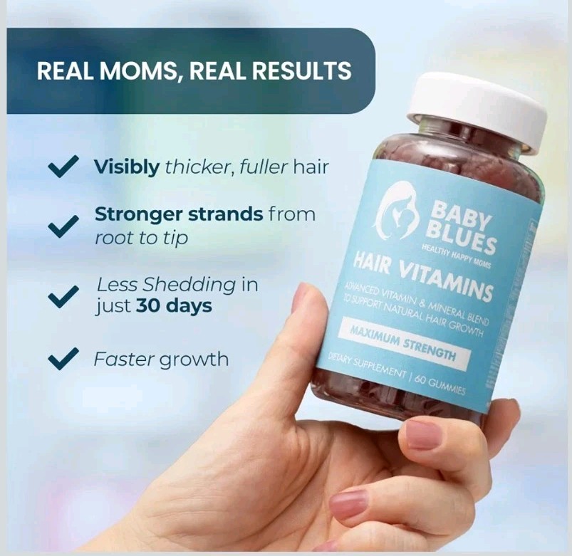 Baby Blues Postpartum Hair Loss Vitamins Passion Fruit Gummies Biotin Collagen