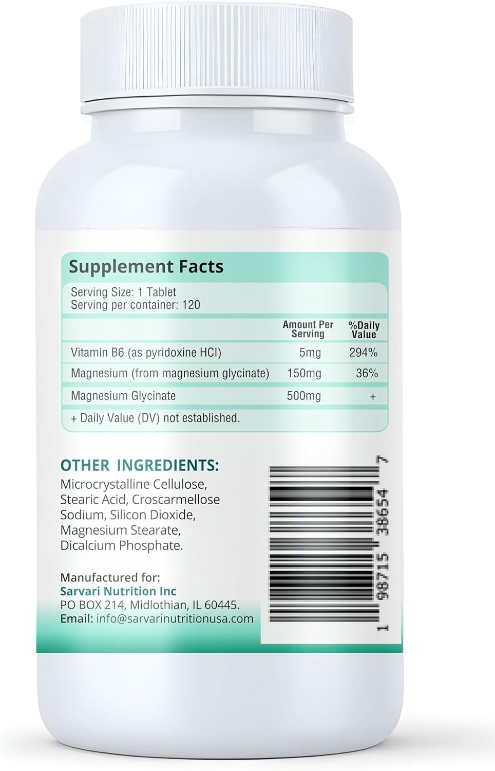 Magnesium Glycinate 500mg 120 Tablets High Absorption Supplement Vegetarian glut