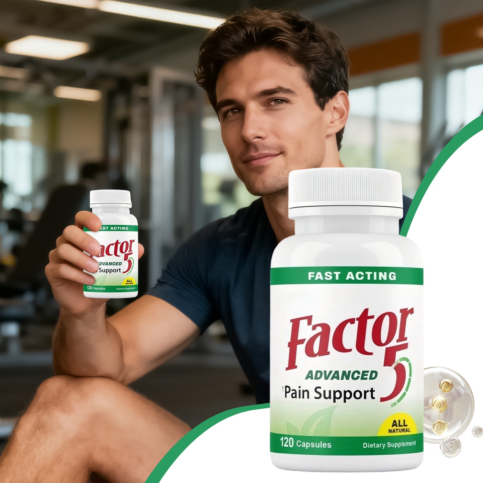 Med Free Living Factor 5 -Joint Support Fast Acting Muscle Complex 120 Piec New