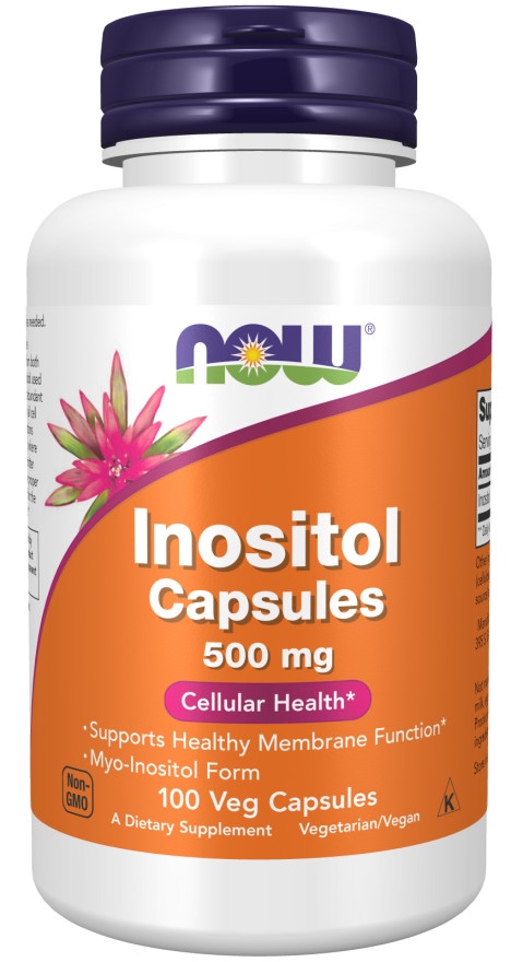 NOW Foods Inositol 500 mg 100 Veg Caps 09/26EXP Healthy Membrane Function