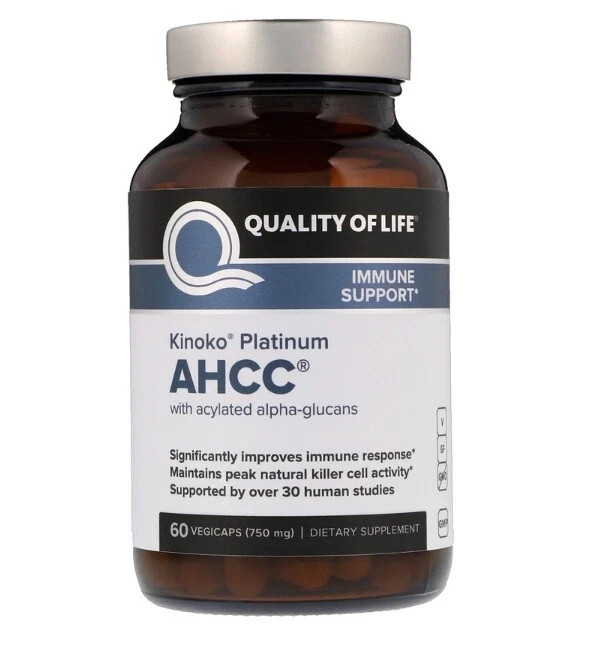 Quality Of Life Kinoko Platinum AHCC 750 Mg – 60 Veggie Capsules