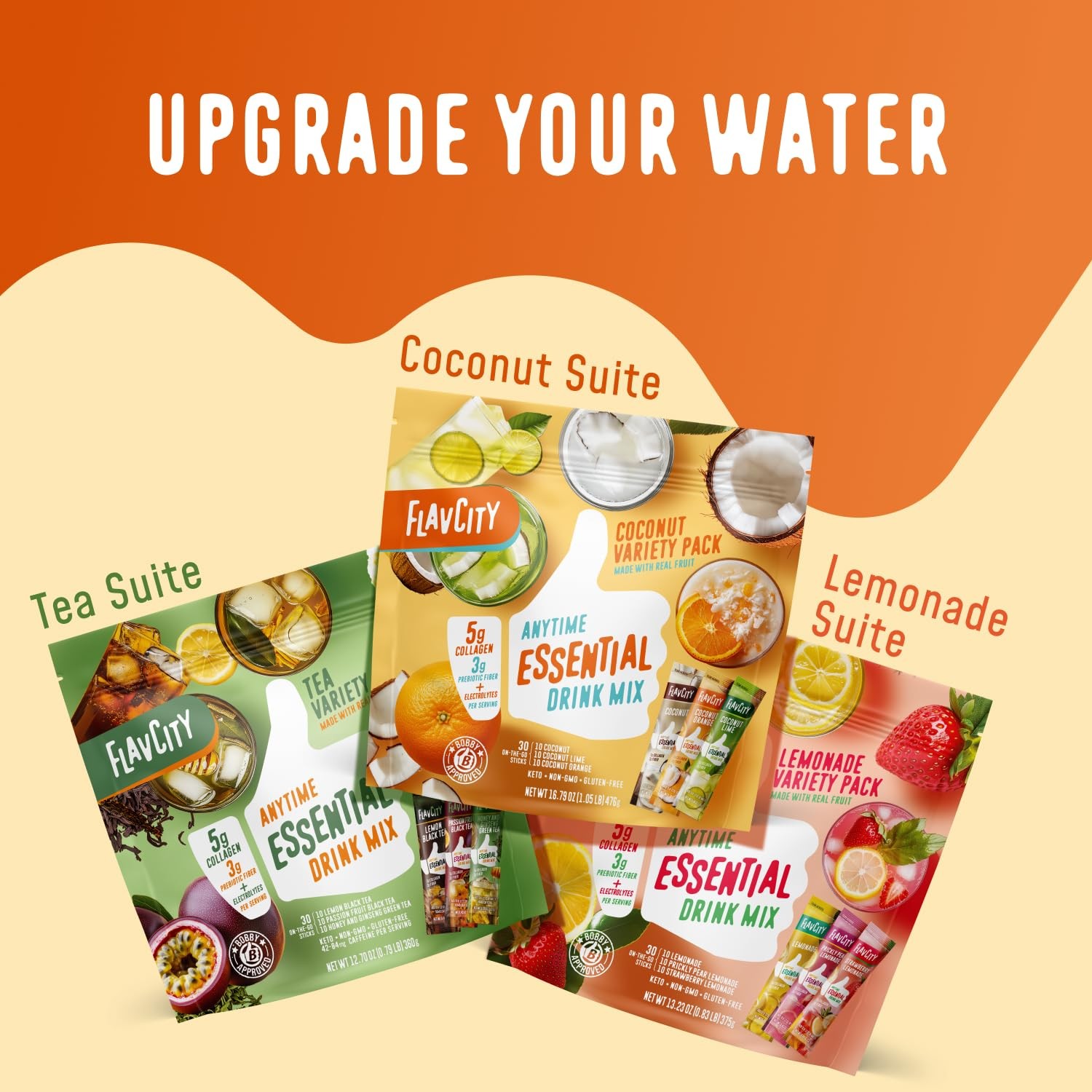 Anytime Essential Coconut Variety Pack – Powder Drink Mix Packets with Collag…