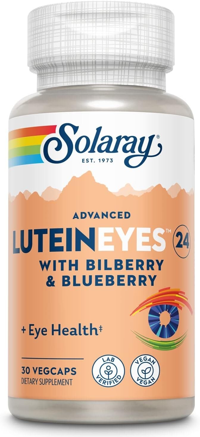Solaray Lutein Eyes Advanced 24 mg 30 VegCaps Free Shipping