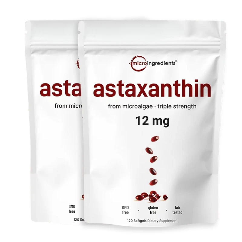 Astaxanthin 12mg Antioxidant Supplements Fresh Microalgae Eye Joint Skin Wellnes