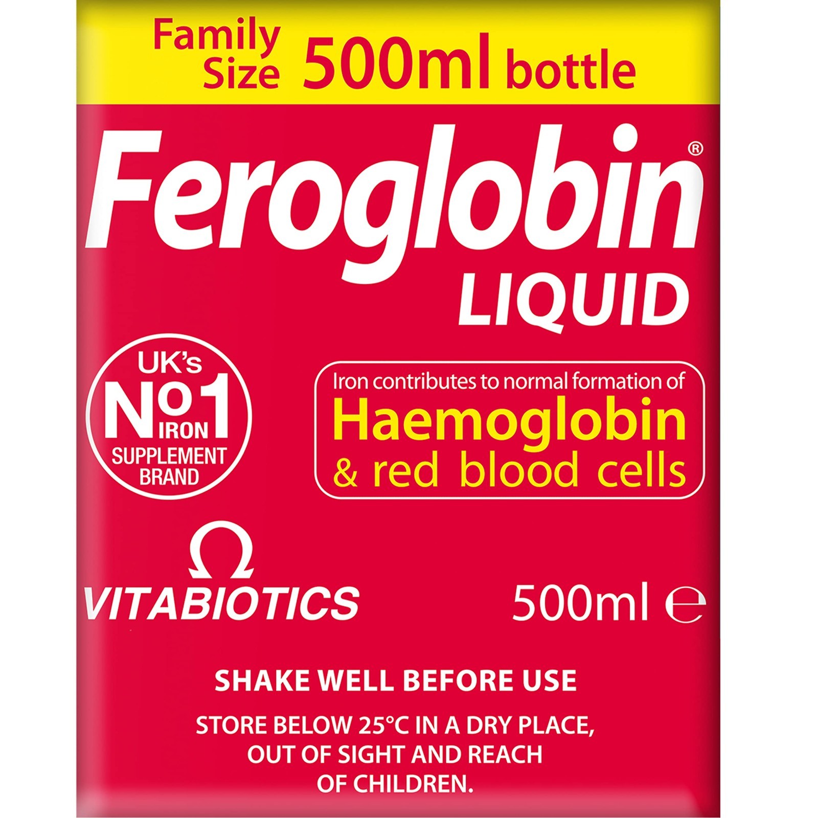Organic Feroglobin Liquid 500ml – Iron Supplement, Energy Boost, Vegan-Friendly