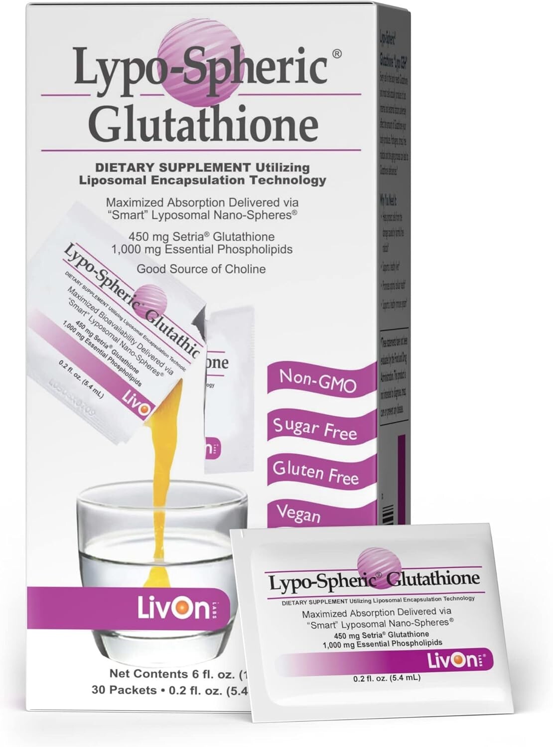 Maximize Cellular Health with Lypo-Spheric Glutathione – 30 Packets Unflavored-=