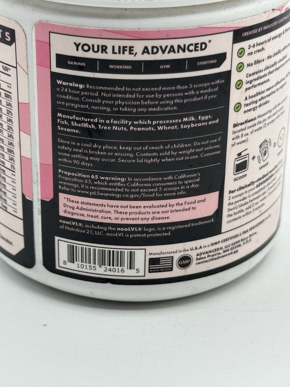 SirD’s Sour Watermelon Focus Gaming Supplement 5.29oz PINK LEMONADE 10/25