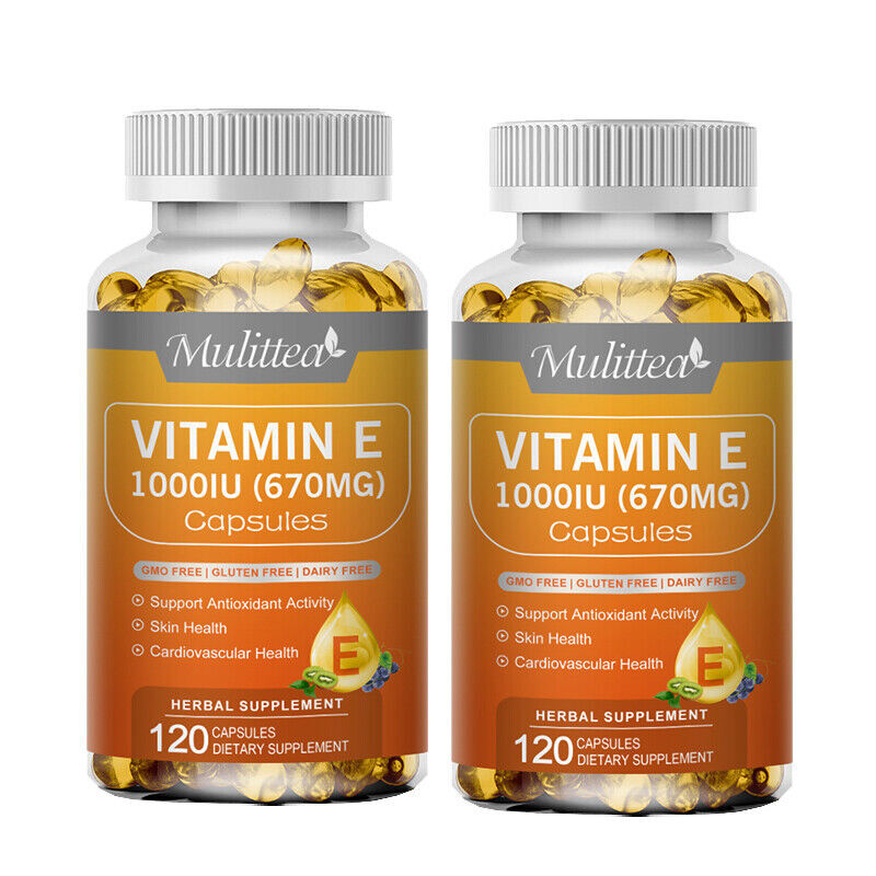 Vitamin E 1000IU 670MG Capsules(d-Alpha Tocopherol),Support Antioxidant & Immune