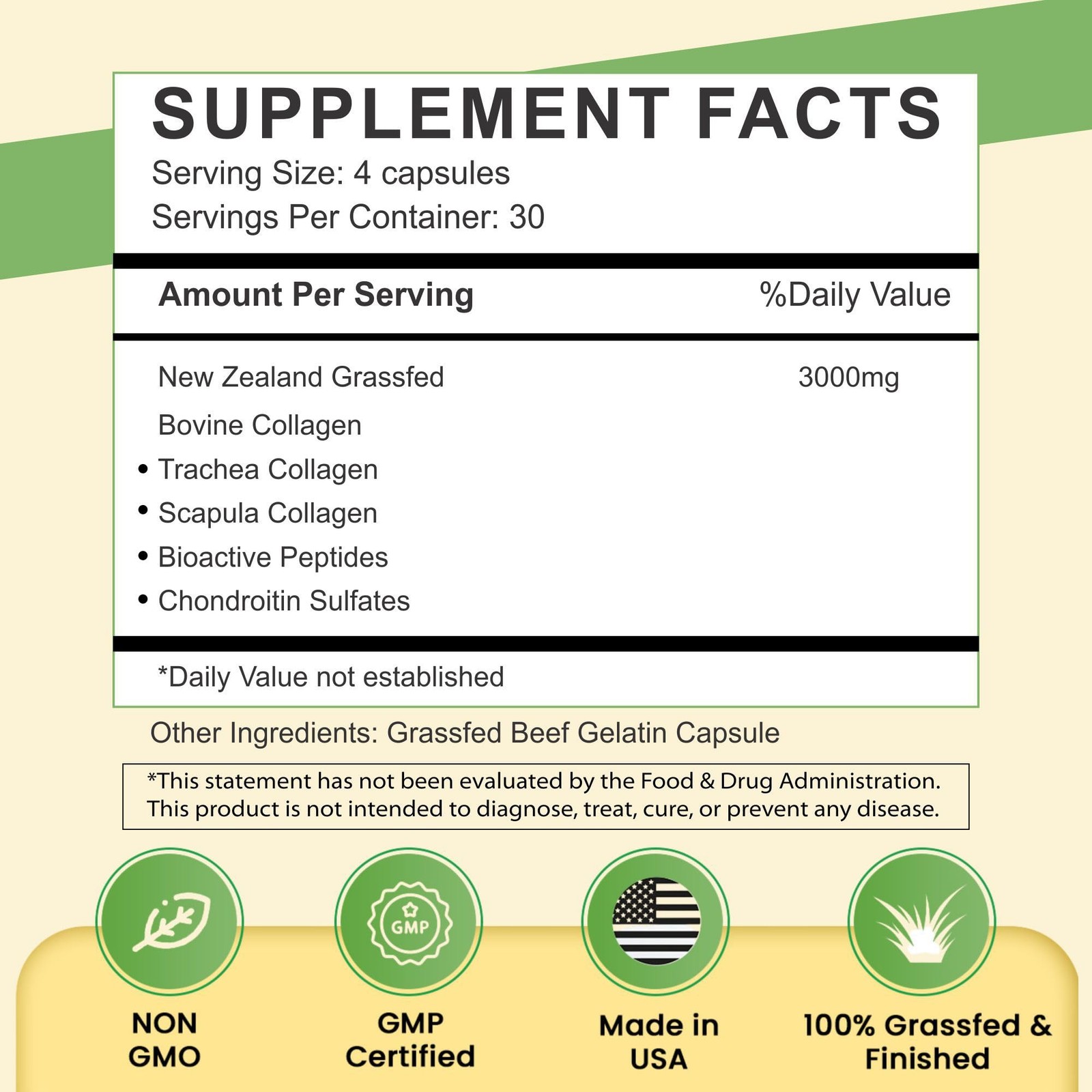 Primal Being Grassfed Beef Cartilage Collagen (Type I-V & 1 Count (Pack of 1)