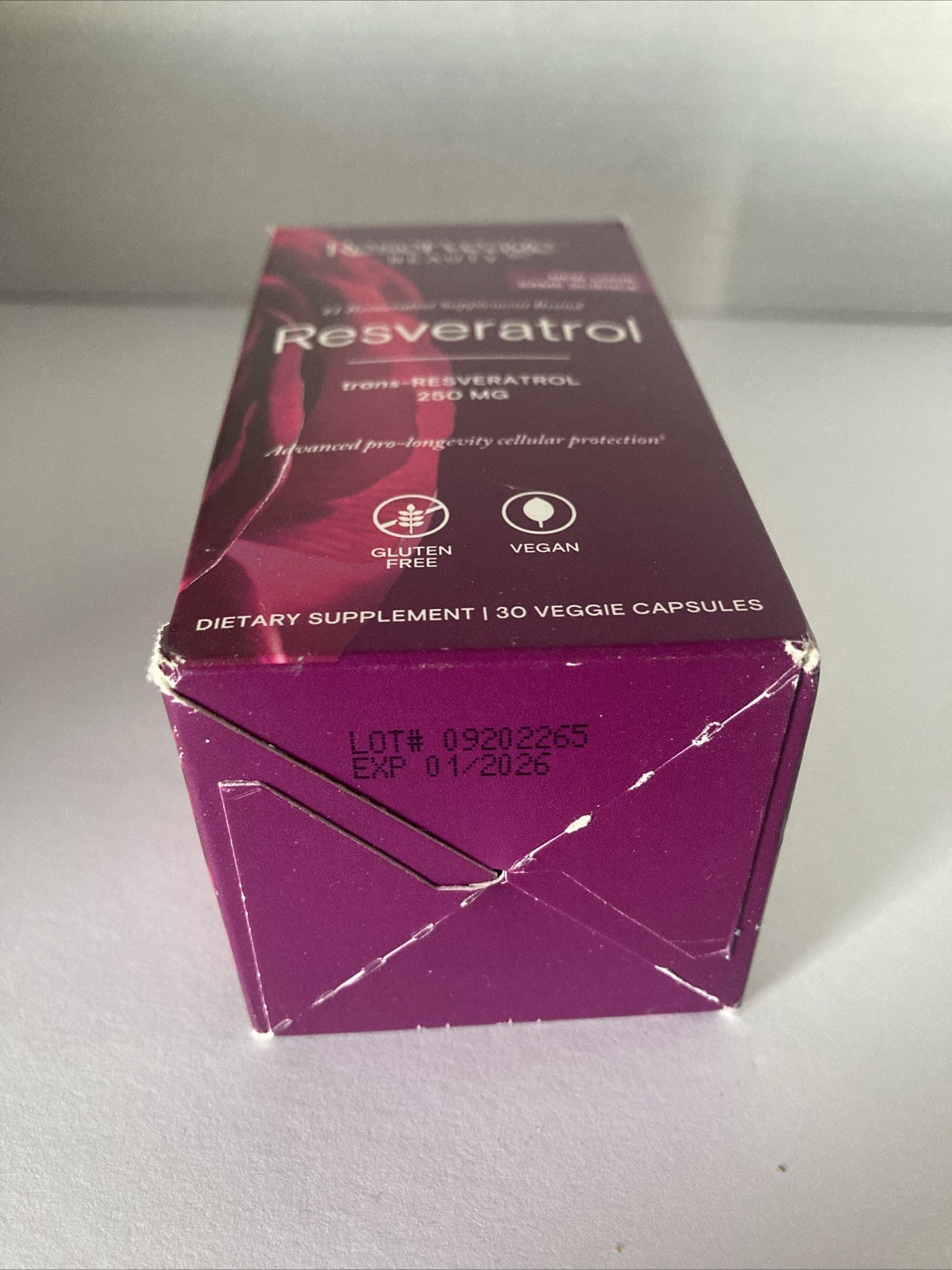 30 Count Resveratrol Supplement for Heart and Brain Health Vegan 01/2026