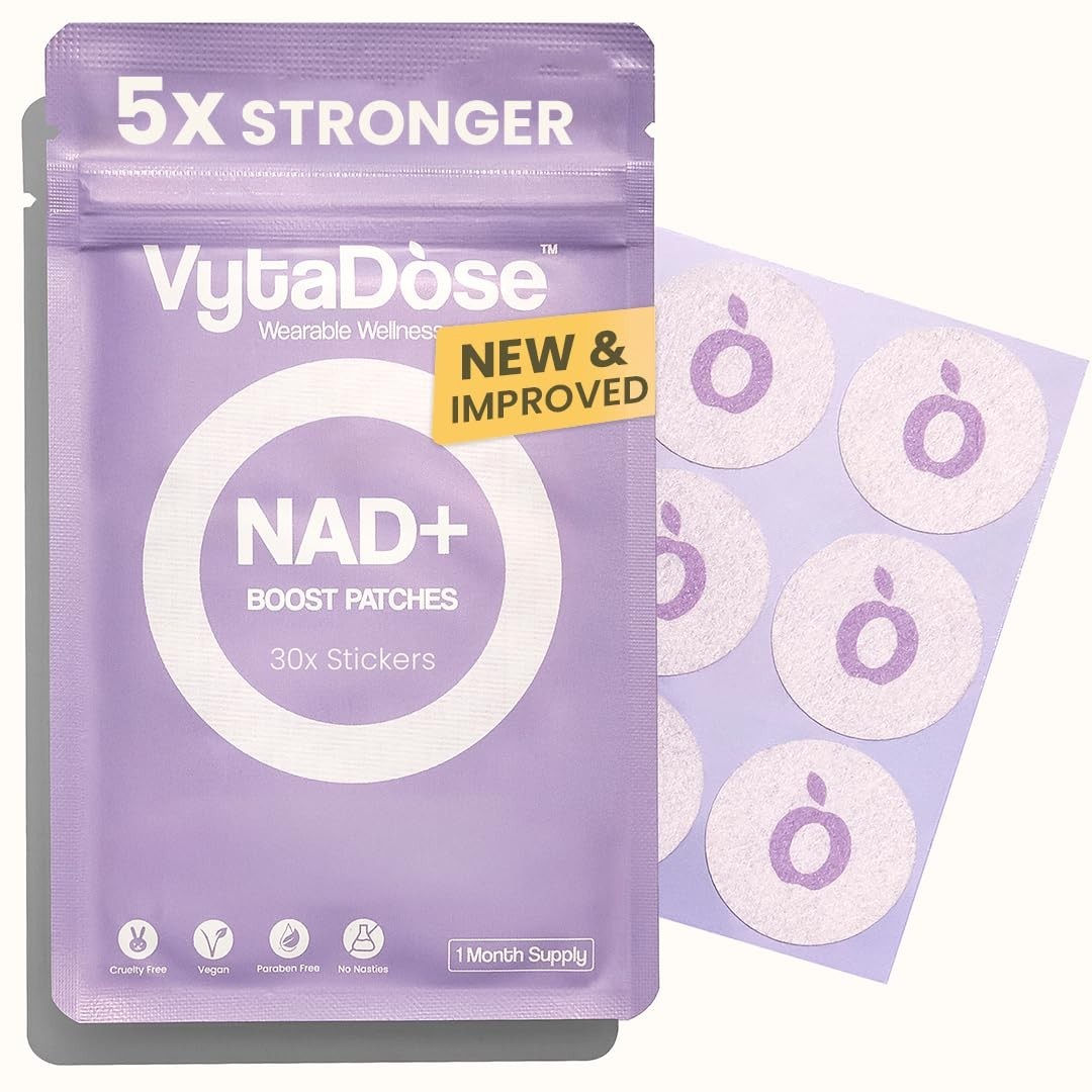 High Dose NAD+ Patches for Energy & Focus – Vegan, Water Resistant, 30 Pack