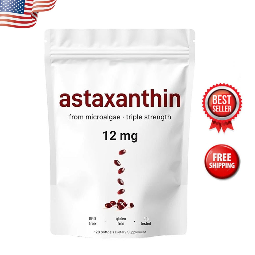 Ingredients Micro Astaxanthin 12mg, 120 Softgels, Dietary Supplement,Best gift