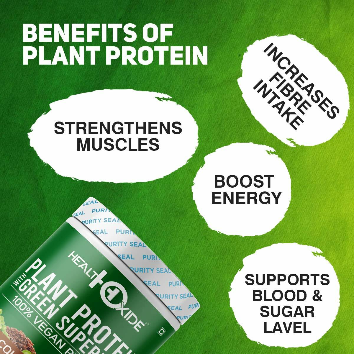 HealthOxide 25g Vegan Plant Protein + Superfood, Herbs- 500gm